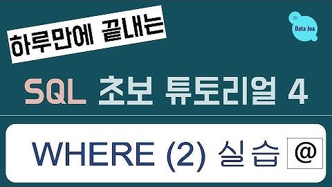 (하루만에 끝내는) 실전을 위한 SQL 무료 강의 - 4. Where (2)