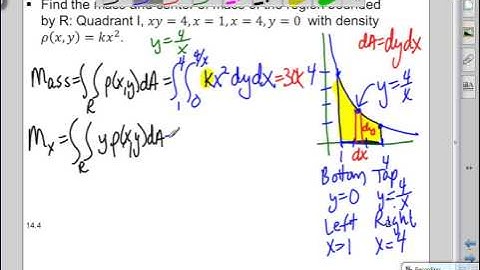 Calculus III Center of Mass and Moments of Inertia Part 3
