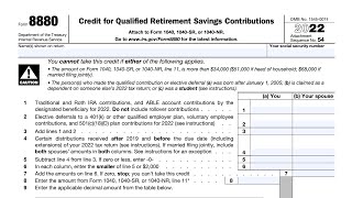 IRS Form 8880 walkthrough (Credit for Qualified Retirement Savings Contributions)