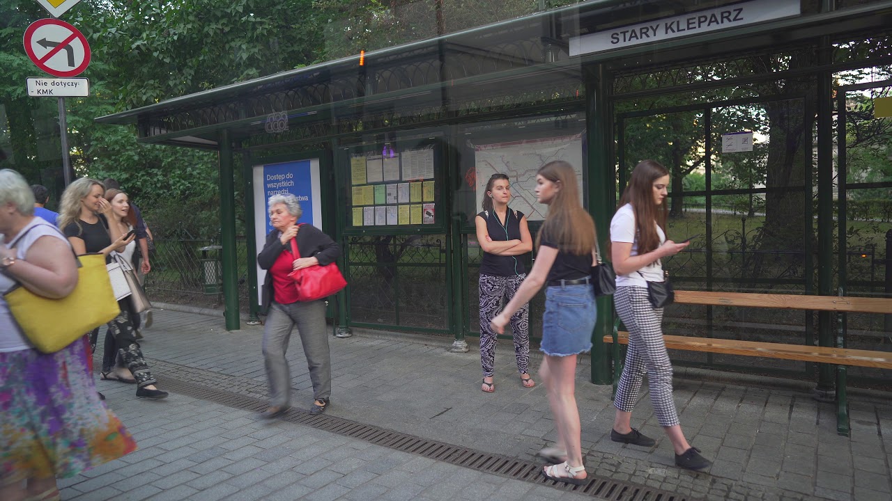 Poland, Kraków, tram 18 ride from Starowiślna to Nowy Kleparz
