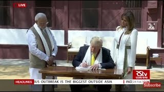 President Trump visits Sabarmati Ashram in Ahmedabad, Gujarat