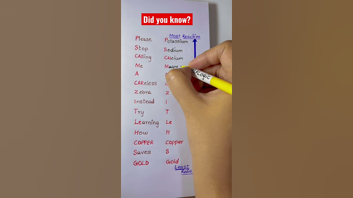 Did you know how to remember reactivity series?