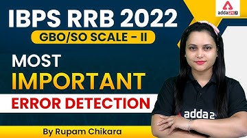IBPS RRB 2022 GBO/SO SCALE - II MOST IMPORTANT ERROR DETECTION  RUPAM CHIKARA
