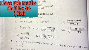 Chap:3 logarithm Exercise 3.4 Question 1-Vi  |9th mathematics