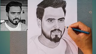 How to draw Amit Bhadana step by step| Amit bhadana sketch drawing | Surat mehar arts