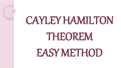 Cayley hamilton theorem 2 x 2 matrix. Engineering mathematics