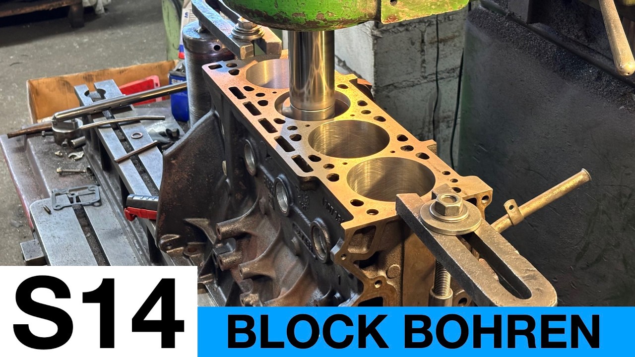 Traditionsbetrieb bohrt S14 Motorblock auf 94,00mm bei Mertens Motorinstandsetzung