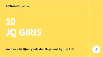 Javascript Dersleri || JQuery Dersleri -50- JQuery Giriş