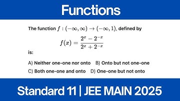The function f:(−∞,∞)→(−∞,1), defined by f(x)=(2^x−2^−x)/(2^x+2^−x) is | JEE MAIN 2025 | Functions