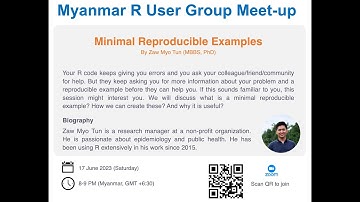 MRUG July Meetup: Minimal Reproducible Examples | Zaw Myo Tun