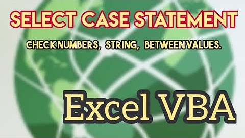 Select Case statement | Select Case | Excel VBA