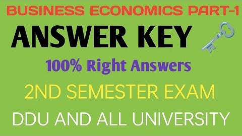 B.com Business Economic Part 1 Answer key 🗝️ 2nd semester | B. com 2022