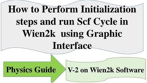 How to Perform Initialization steps and run Scf Cycle in Wien2k  in English l Physics Guide
