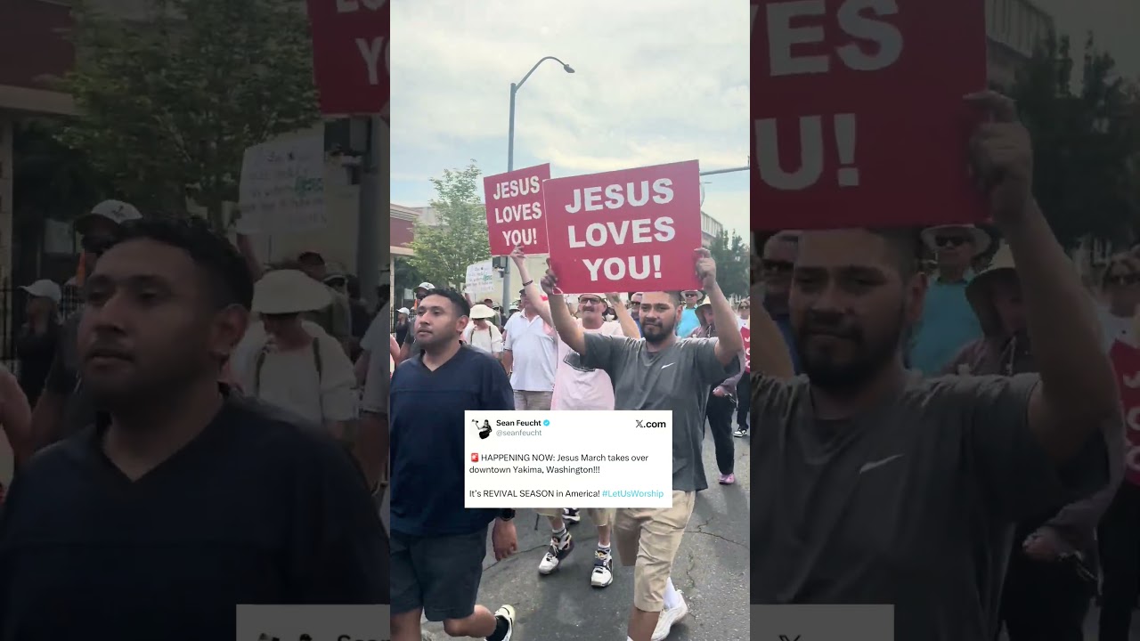 Jesus March takes over downtown Yakima, Washington 🙏🏽🔥🕺🏼💃🏼