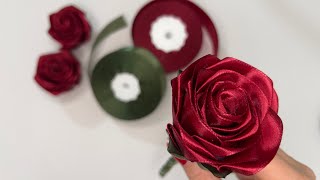How to Make Rose Flower: Crafting Beautiful Red Satin Ribbon Rose Flowers