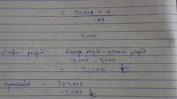 super profit method Questions9(A) (B),10,11,12and 13  CHAPTER GOODWILL CALCULATION OF GOODWILL