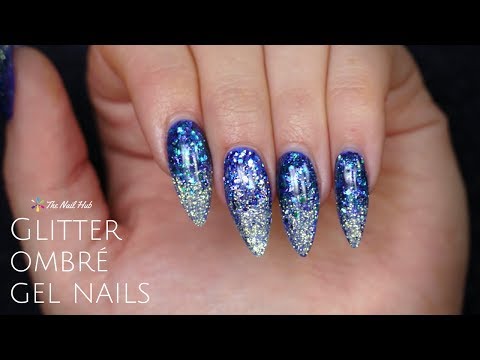 Glitter Ombre Gel Nail Design Youtube
