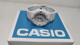 Unboxing Casio Women's Standard Analog White Resin Strap Watch LRW-200H- 7BVDF