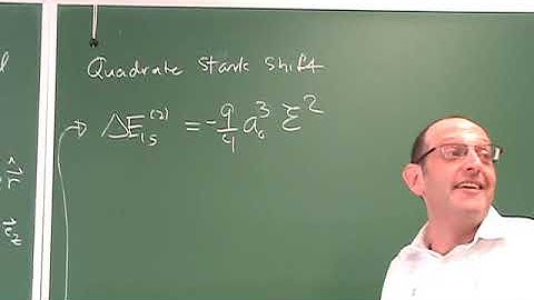 Lecture 4: Linear Stark Effect