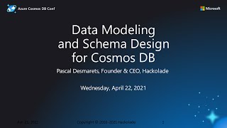 Data modeling and schema design for Azure Cosmos DB
