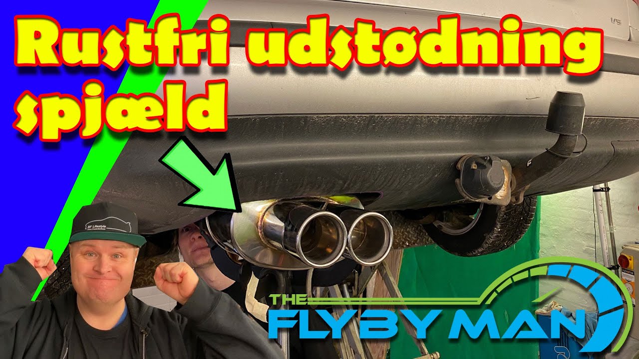 Rustfri udstødning bagpotte med spjæld. Lyde mega fedt.