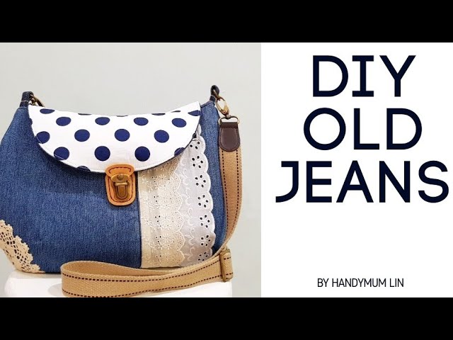 💎Diy old jeans into sling bag, Super lovely