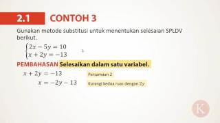 Video ini menjelaskan bagaimana menyelesaikan spldv dengan menggunakan
metode substitusi.