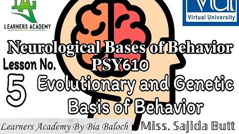 Neurological Bases of Behavior (PSY610)VU URDU | Lecture No. 5 | Learners Academy By Bia Baloch