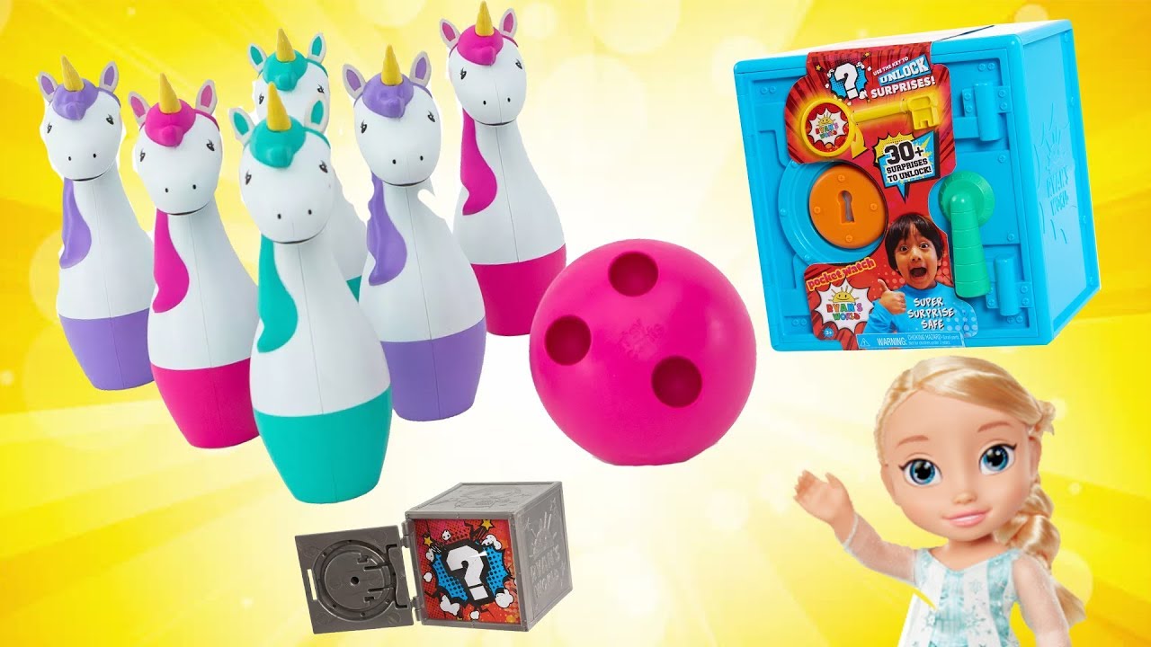 Queen Elsa Frozen 2 Unicorn Bowling Ryan's World Safe Ryan's World Smashin' Surprises Tubey Toys