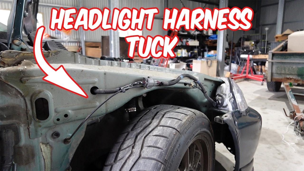 Как заправить жгут проводов фар на вашем Ek Civic