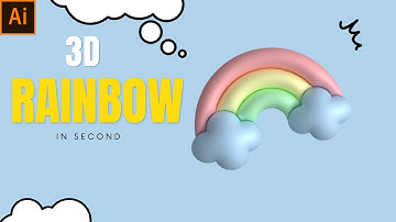 HOW TO MAKE 3D RAINBOW IN SECONDS IN ADOBE ILLUSTRATOR || Rainbow