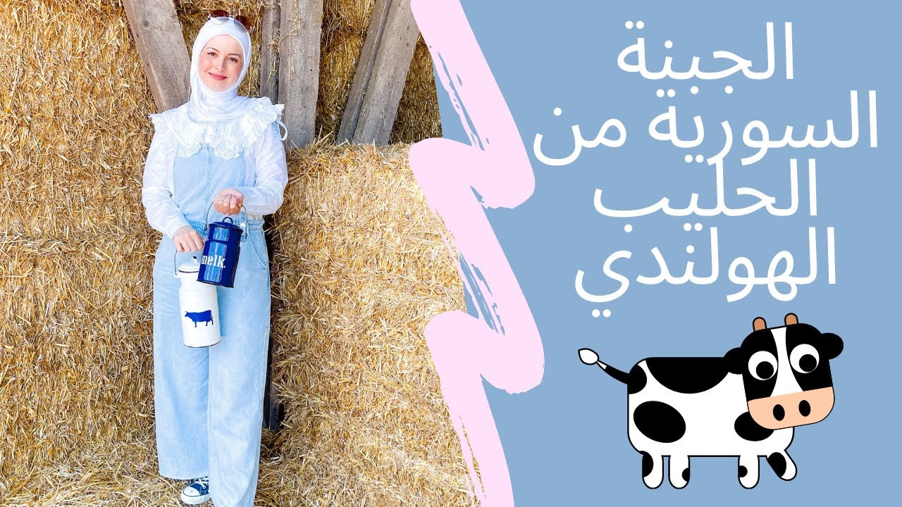 رحلة الى مزرعة ابقار هولندية و طريقة صنع الجبنة البيضاء السورية (جبنة كعيب) من الألف إلى الياء