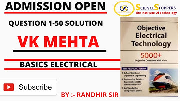 V K MEHTA  | BASICS  ELECTRICAL QUESTION  DISCUSSION  | 1-50 QUESTION | SSC JE COACHING IN DELHI |