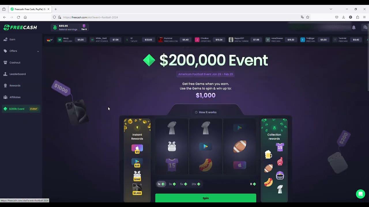 Freecash 🤑 200k EVENT Bonus Code 2024 💎 YouTube