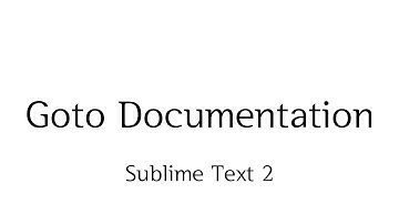 sublime text - goto documentation