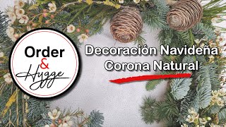 Decoración Navideña con una Corona Natural