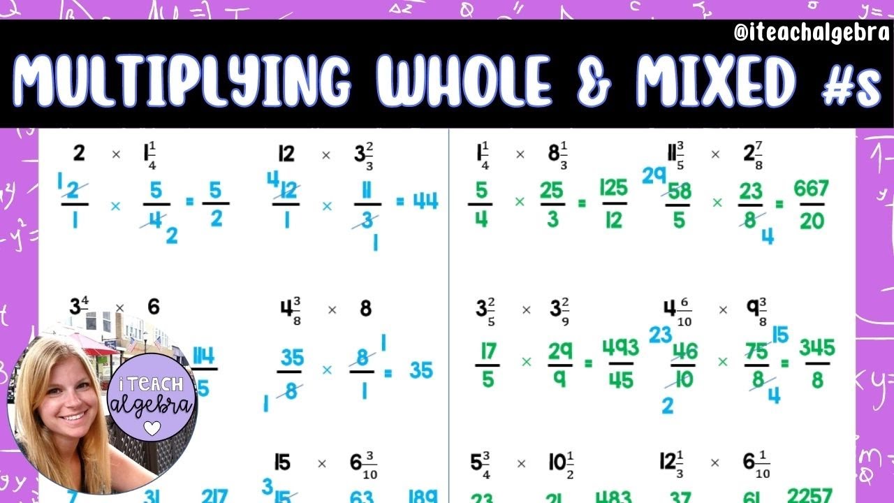 Multiplying Whole and Mixed Numbers - Middle School Math - YouTube