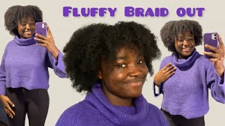 Voluminous fluffy braid out on my type 4 natural hair