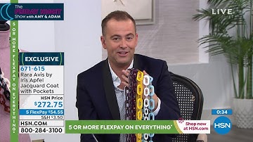 Rara Avis by Iris Apfel Jacquard Coat with Pockets