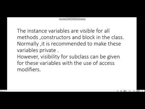 instance variables in java