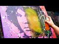 Abstract / Pop Art Painting Demonstration in Acrylics - Brush, Knife, spray - Jim Morrison