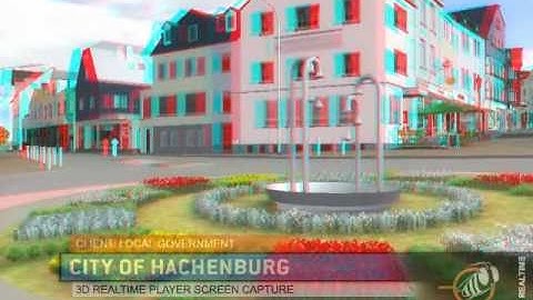 City of Hachenburg in 3D Anaglyph Red Cyan