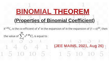 #If 20cr is the co-efficient of x^r in the expansion of (1+x)^20 then #jeemains2021#jeemainspyq