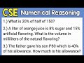 Numerical reasoning for civil service exam percentage