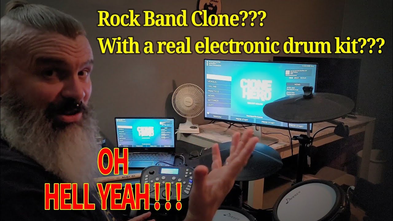 Play clone hero on real electronic drums youtube