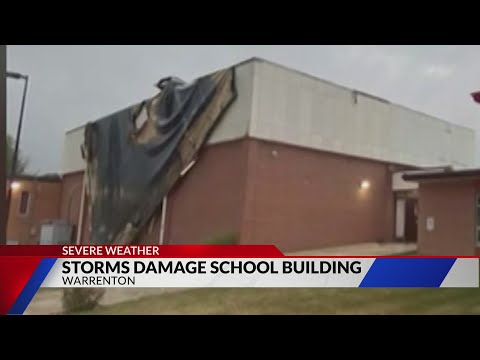 Storm damages a Warrenton elementary school's library