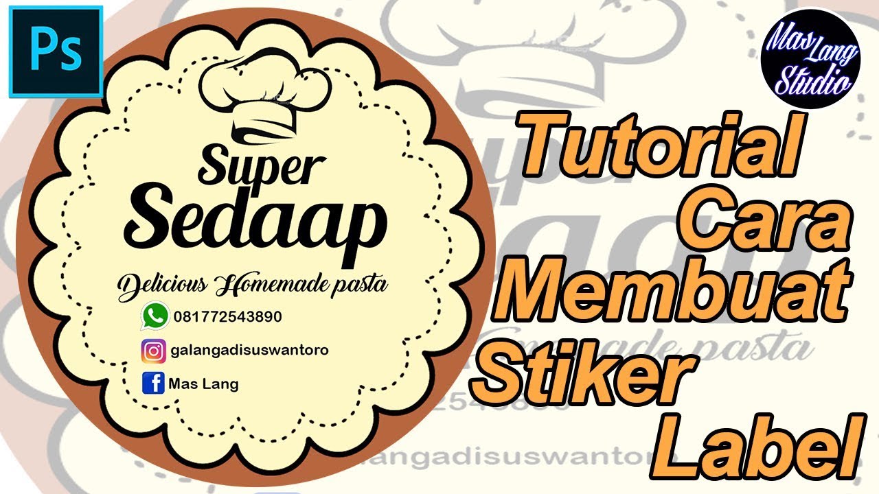 cara membuat stiker  label makanan di photoshop YouTube