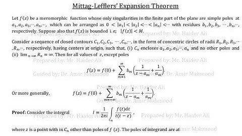 Mittag leffler theorem complete proof||Questions solution||Complex analysis-||