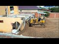 Incredibles opening project remove old house  filling land using dozer with truck5t spreading stone