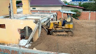 Incredibles Opening Project Remove Old House & Filling Land Using Dozer With Truck5T Spreading Stone